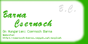 barna csernoch business card